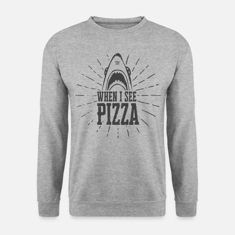 Graphique de sarcasme de pizza - Sweat-shirt Unisexe - gris chiné