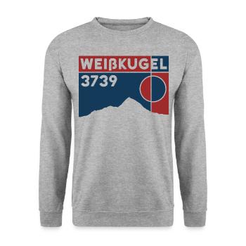 Weisskugel Weisskugel Mountain Tyrol South Tyrol Alpine Tour - Unisex Sweatshirt - salt & pepper - Front - Alina (178cm) & Michal (187cm)