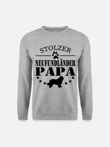 Neufundländer - Stolzer Hunde Papa Herrchen - Unisex Pullover - Weißgrau meliert