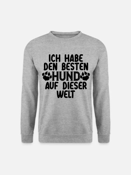 Farbe änderbar | Bester Hund - Unisex Pullover - Weißgrau meliert