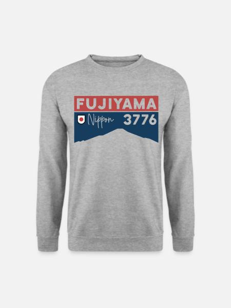 Mount Fuji Wanderung Besteigen Höhe Fujiyama Tour - Unisex Pullover - Weißgrau meliert