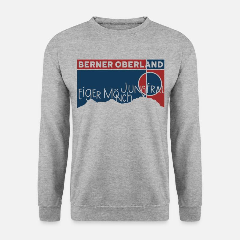 Eiger Mönch Jungfrau Berg Berner Oberland Wandern - Unisex Pullover - Weißgrau meliert