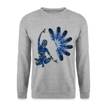 yoga 22 e 272 - Unisex Pullover - Weißgrau meliert - Vorne - Alina (178cm) & Michal (187cm)