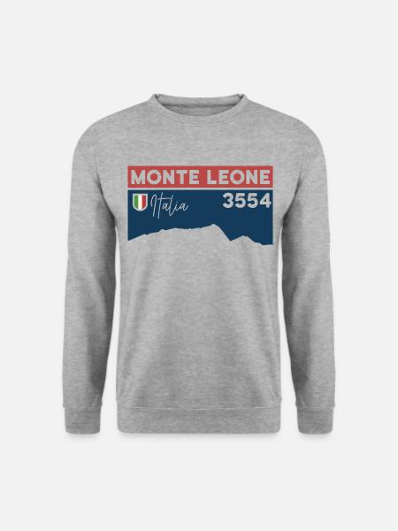 Monte Leone Höhe Hochtour Besteigung Dolomiten - Unisex Pullover - Weißgrau meliert