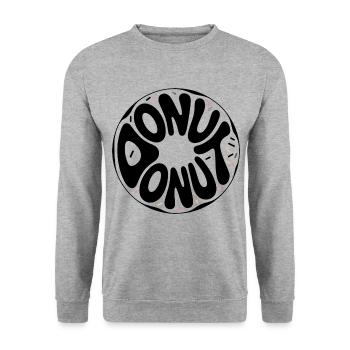 Donut - Cool Donut Logo - Sweat-shirt Unisexe - gris chiné - Devant - Alina (178cm) & Michal (187cm)