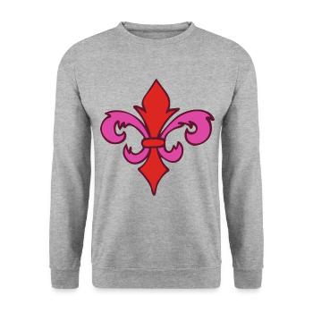 Fleur de Lys - Unisex Sweatshirt - salt & pepper - Front - Alina (178cm) & Michal (187cm)