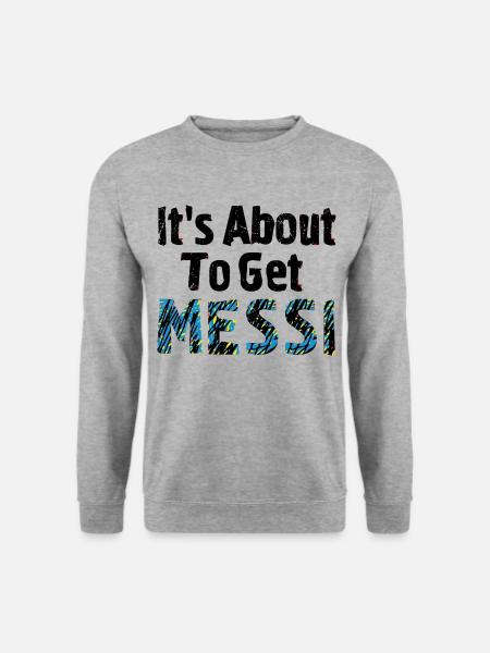 Sport Fußball Messi Grafik - Unisex Pullover - Weißgrau meliert