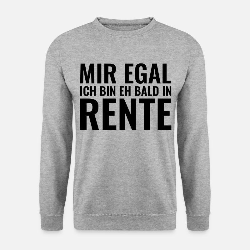 Mir egal ich bin eh bald in Rente - Farbe änderbar - Unisex Pullover - Weißgrau meliert