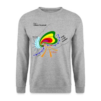 Superzelle Stormchasing Tornado Unwetter Gewitter - Unisex Pullover - Weißgrau meliert - Vorne - Alina (178cm) & Michal (187cm)