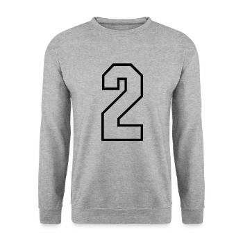 2 years jersey number 2 t-shirt sports jersey 2 - Unisex Sweatshirt - salt & pepper - Front - Alina (178cm) & Michal (187cm)