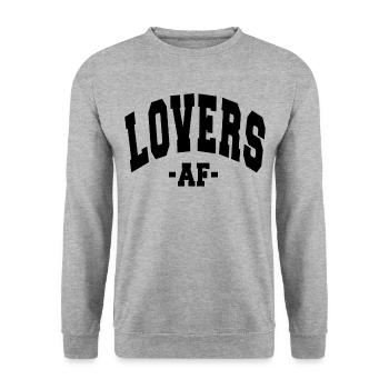 LOVERS AF VALENTINE'S DAY DAY SAYING WOMEN MEN - Unisex Sweatshirt - salt & pepper - Front - Alina (178cm) & Michal (187cm)