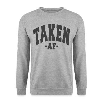 PRIS AF SAINT-VALENTIN EN DISANT FEMMES HOMMES - Sweat-shirt Unisexe - gris chiné - Devant - Alina (178cm) & Michal (187cm)