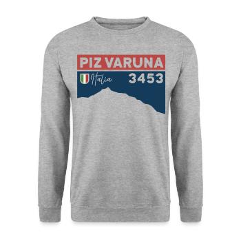 Piz Varuna Ski Touring Ski Resort Hiking Normal Route - Unisex Sweatshirt - salt & pepper - Front - Alina (178cm) & Michal (187cm)
