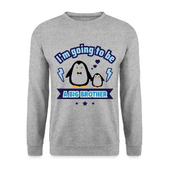 soon big brother, pregnancy announcement - Unisex Sweatshirt - salt & pepper - Front - Alina (178cm) & Michal (187cm)