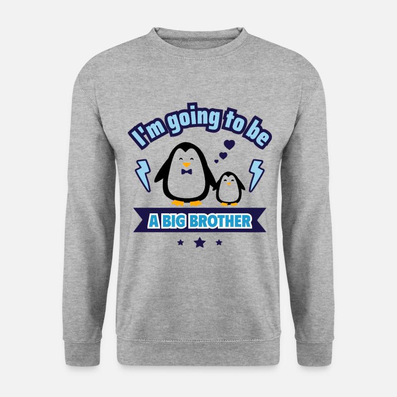 bald großer Bruder,Schwangerschaftsanzeige - Unisex Pullover - Weißgrau meliert