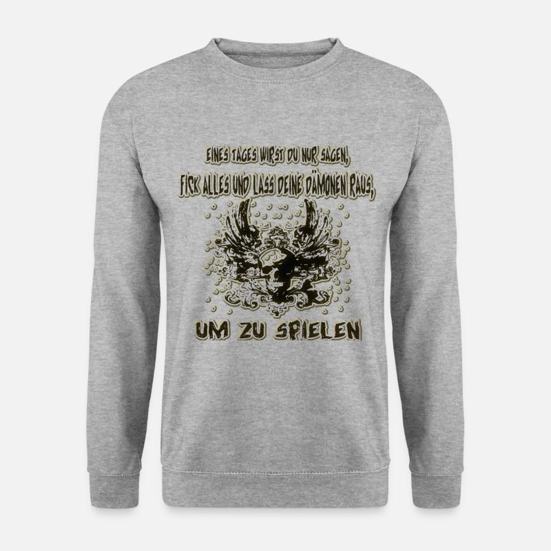 Dämon raus lassen - Unisex Pullover - Weißgrau meliert