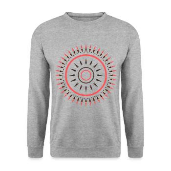 Ethno pattern earth tones coral - Unisex Sweatshirt - salt & pepper - Front - Alina (178cm) & Michal (187cm)