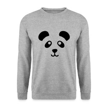 panda - Unisex Sweatshirt - salt & pepper - Front - Alina (178cm) & Michal (187cm)