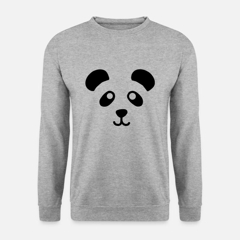 Panda - Unisex Pullover - Weißgrau meliert