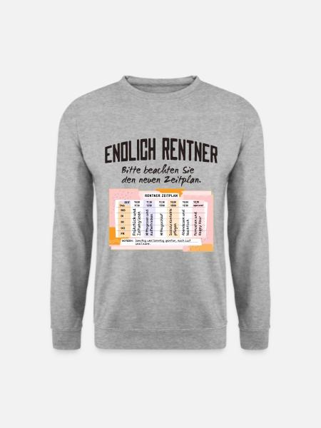 Rentner Zeitplan Tagesablauf - Unisex Pullover - Weißgrau meliert