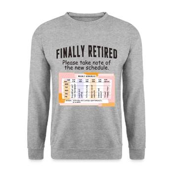 Retired Schedule Daily Routine - Unisex Sweatshirt - salt & pepper - Front - Alina (178cm) & Michal (187cm)