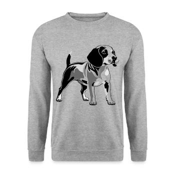 Beagle - Conception de chien de compagnie - Sweat-shirt Unisexe - gris chiné - Devant - Alina (178cm) & Michal (187cm)