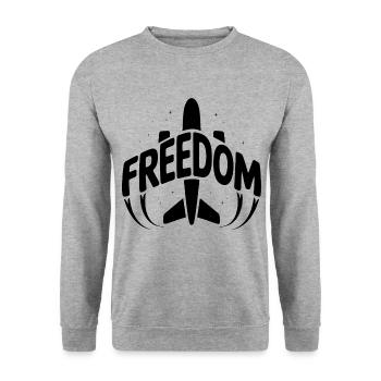 Liberté - Pictogramme de vacances cool - Sweat-shirt Unisexe - gris chiné - Devant - Alina (178cm) & Michal (187cm)