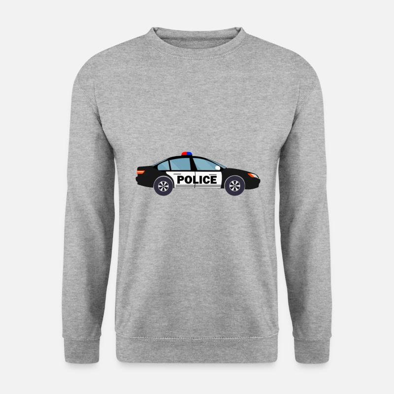 Polizeiauto Polizei Auto für Kinder Jungen - Unisex Pullover - Weißgrau meliert