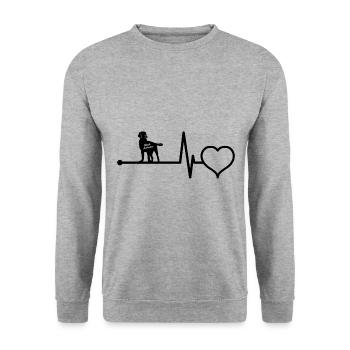 Labrador Retriever black heartbeat heart line - Unisex Sweatshirt - salt & pepper - Front - Alina (178cm) & Michal (187cm)