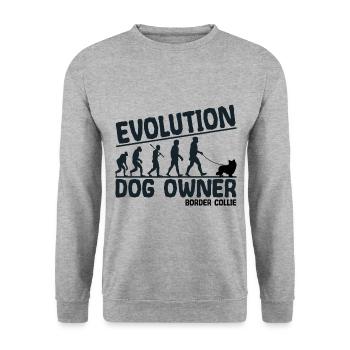 Border Collie Dog Owners Evolution Drôle - Sweat-shirt Unisexe - gris chiné - Devant - Alina (178cm) & Michal (187cm)