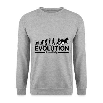 Trotting Trotting Trotting Evolution Funny - Unisex Sweatshirt - salt & pepper - Front - Alina (178cm) & Michal (187cm)