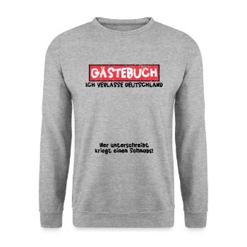 Auslandssemester Auslandsjahr Gästebuch Auswandern - Unisex Pullover - Weißgrau meliert - Vorne - Alina (178cm) & Michal (187cm)