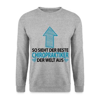 Chiropraktiker Lustiger Chiropraktik Abschied - Unisex Pullover - Weißgrau meliert - Vorne - Alina (178cm) & Michal (187cm)