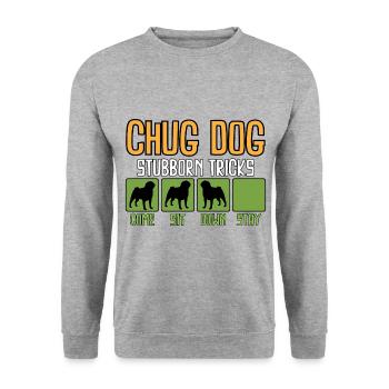 Chug Dog Astuces têtues Drôle de dictons - Sweat-shirt Unisexe - gris chiné - Devant - Alina (178cm) & Michal (187cm)