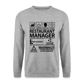 Hotel and Restaurant Manager Dad Lustig Quote - Unisex Sweatshirt - salt & pepper - Front - Alina (178cm) & Michal (187cm)