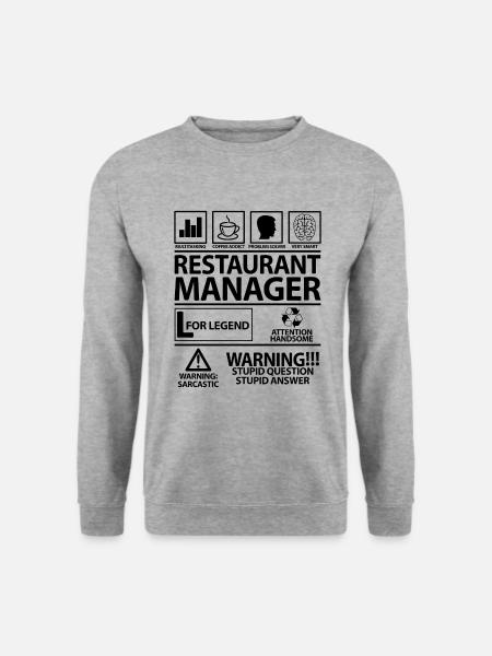 Hotel und Restaurant Manager Dad Lustig Spruch - Unisex Pullover - Weißgrau meliert