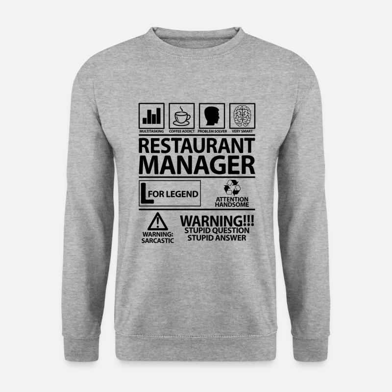 Hotel und Restaurant Manager Dad Lustig Spruch - Unisex Pullover - Weißgrau meliert