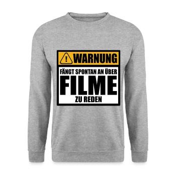 Filmfreunde Filmliebhaber Film Sprüche Lustige - Unisex Pullover - Weißgrau meliert - Vorne - Alina (178cm) & Michal (187cm)