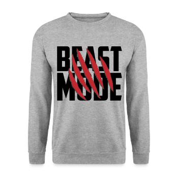 Les couleurs peuvent être modifiées | Mode Bête - Sweat-shirt Unisexe - gris chiné - Devant - Alina (178cm) & Michal (187cm)
