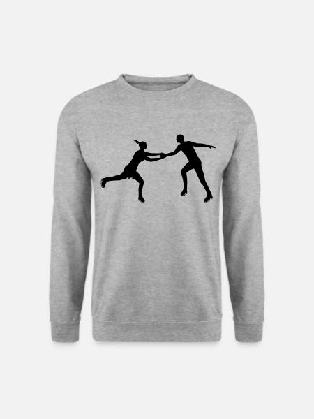 Kunstskøjteløb par i harmoni - Unisex sweater - hvidgrå meleret