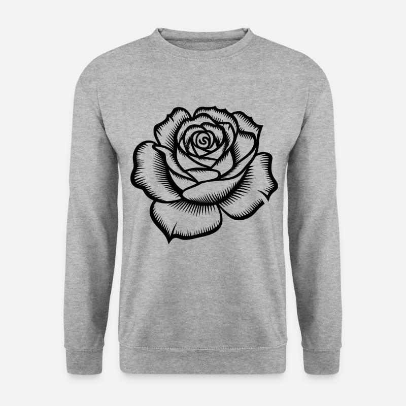 Rose - Cool Botanical Logo - Unisex Sweatshirt - salt & pepper