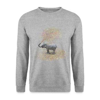 l'éléphant - Sweat-shirt Unisexe - gris chiné - Devant - Alina (178cm) & Michal (187cm)