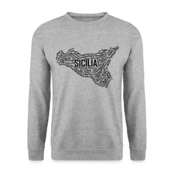 Sizilien,Sicilia, Siciliy - Unisex Pullover - Weißgrau meliert - Vorne - Alina (178cm) & Michal (187cm)