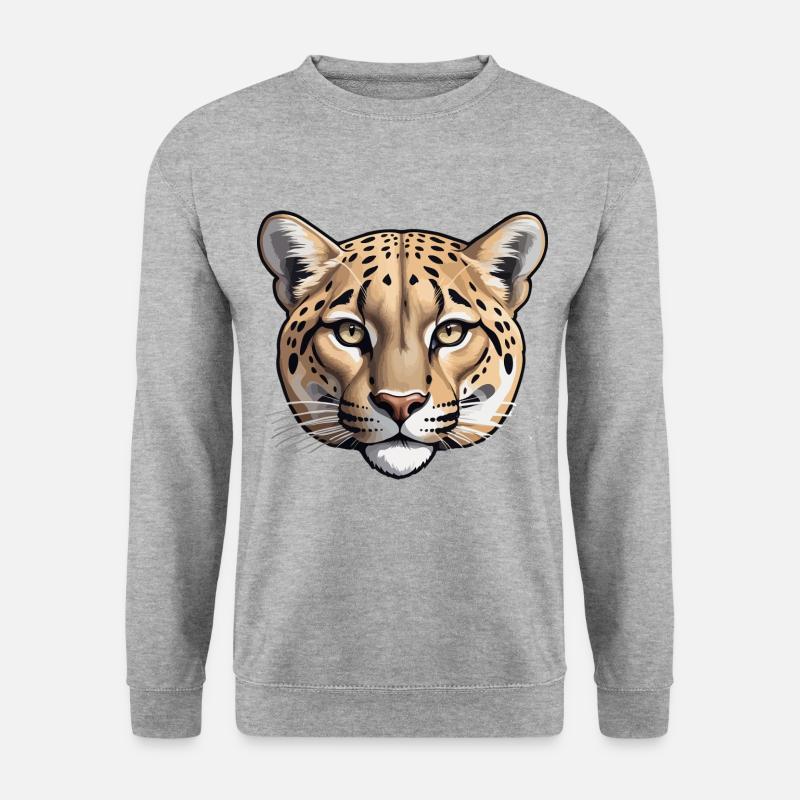 Tiger Head - Animal Design - Unisex Pullover - Weißgrau meliert