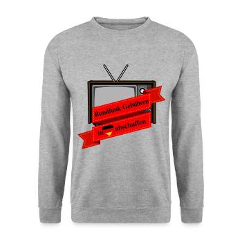 Rundfunk Gebühren in Deutschland abschaffen - Unisex Pullover - Weißgrau meliert - Vorne - Alina (178cm) & Michal (187cm)