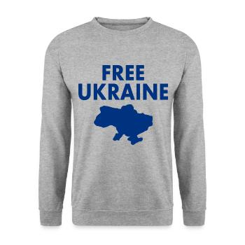 Free ukraine - Unisex Sweatshirt - salt & pepper - Front - Alina (178cm) & Michal (187cm)