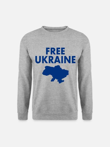 Free ukraine - Unisex Pullover - Weißgrau meliert