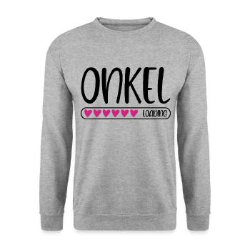 Onkel loading - Unisex Pullover - Weißgrau meliert - Vorne - Alina (178cm) & Michal (187cm)