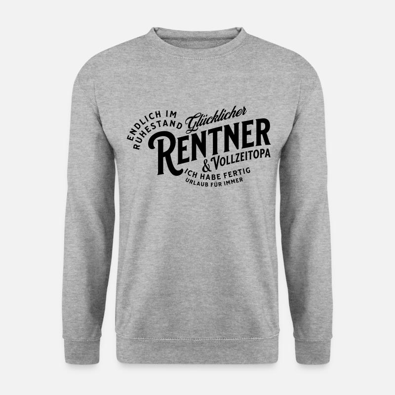 Glücklicher Rentner & Vollzeitopa - Unisex Pullover - Weißgrau meliert
