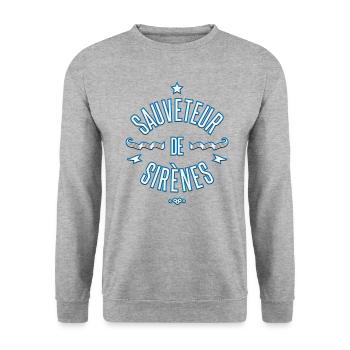sauveteur de sirenes 2 - Sweat-shirt Unisexe - gris chiné - Devant - Alina (178cm) & Michal (187cm)